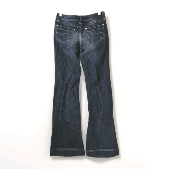 Esprit Collection Jeans Womens 2 Blue Low Rise Pockets Flare Stretch Y2K Hippie - Picture 2 of 16